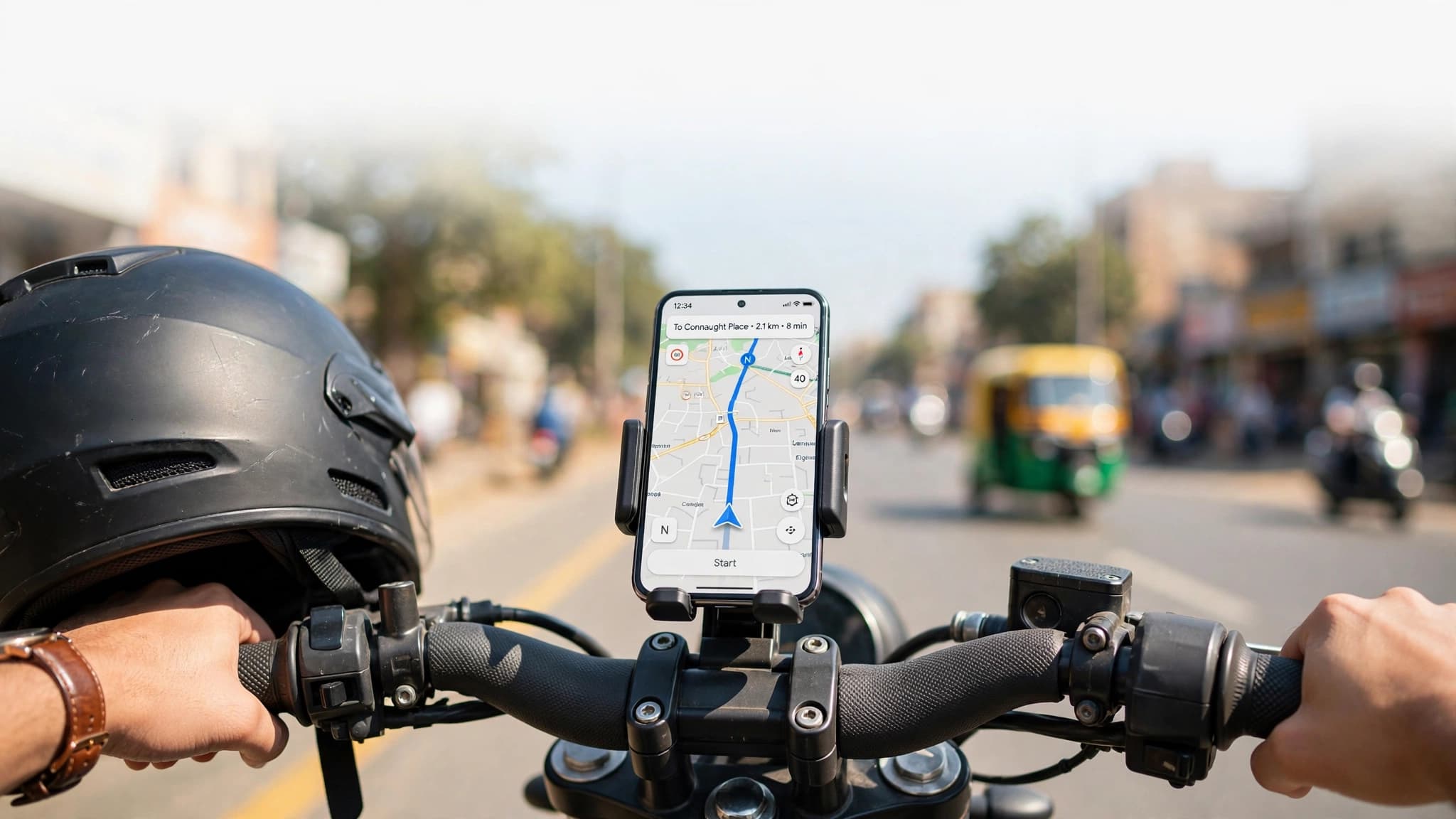 Using a Mobile Holder for Navigation While Driving