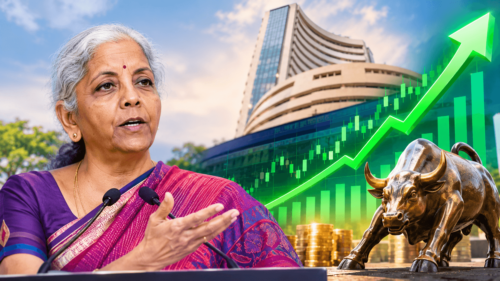 Stock market: કેન્દ્રીય નાણાપ્રધાનના LTCG અને STT પર હકારાત્મક વલણથી બજારમાં ધનાધન તેજી